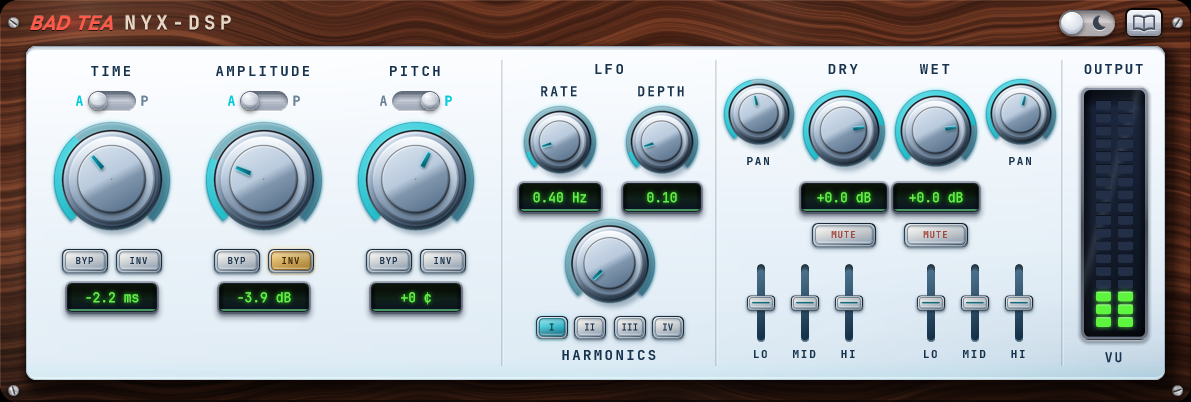 Bad Tea plugin interface, light theme