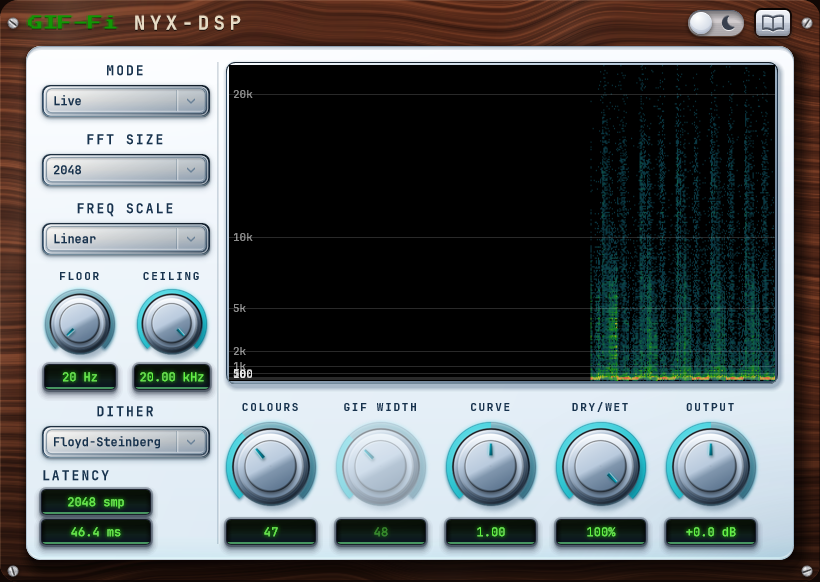 Gif-Fi plugin interface, light theme