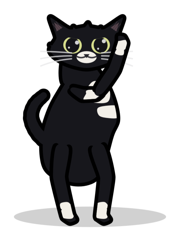 A tuxedo cat, mid-dance