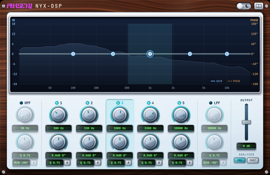 PhaseyQ plugin interface, light theme